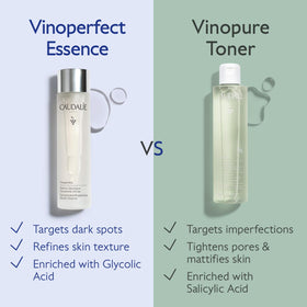 Caudalie Vinoperfect bottle in hand for scale showing 150 mL travel-friendly size