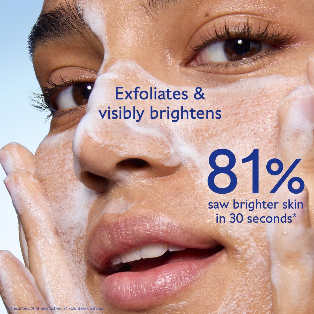 Close-up of Caudalie cleanser texture demonstrating gentle foam benefit