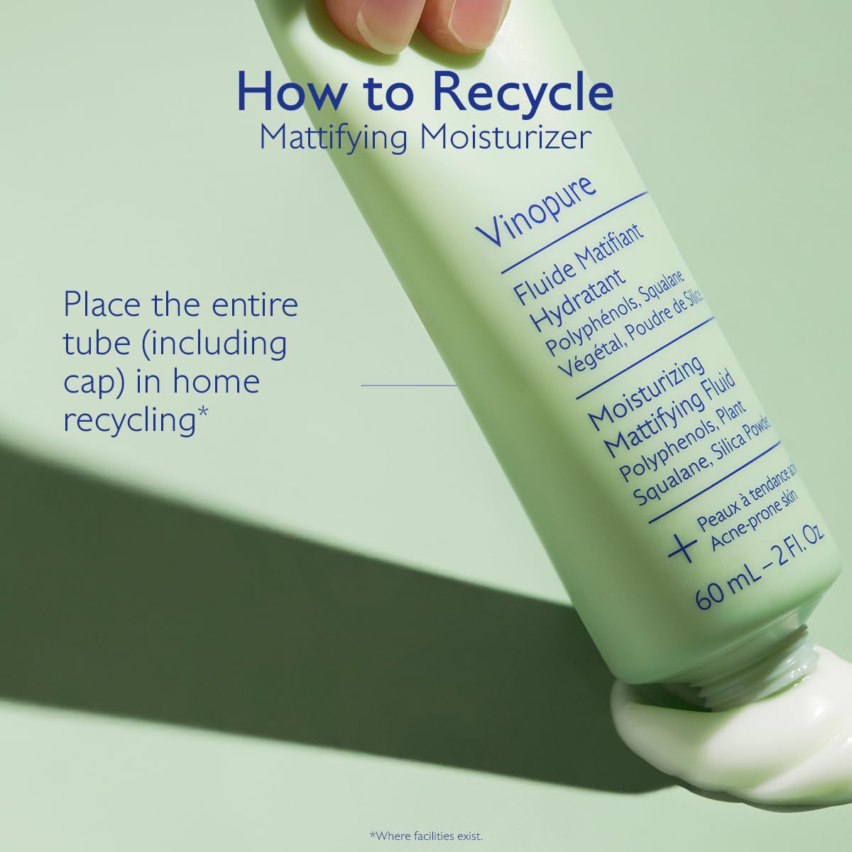 Caudalie Vinopure on bathroom shelf in lifestyle scene suggesting routine use