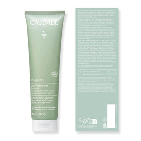 Caudalie Vinopure before and after splash suggesting refined pores