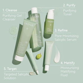 Caudalie Vinopure conceptual before and after scene suggesting clearer, smoother skin