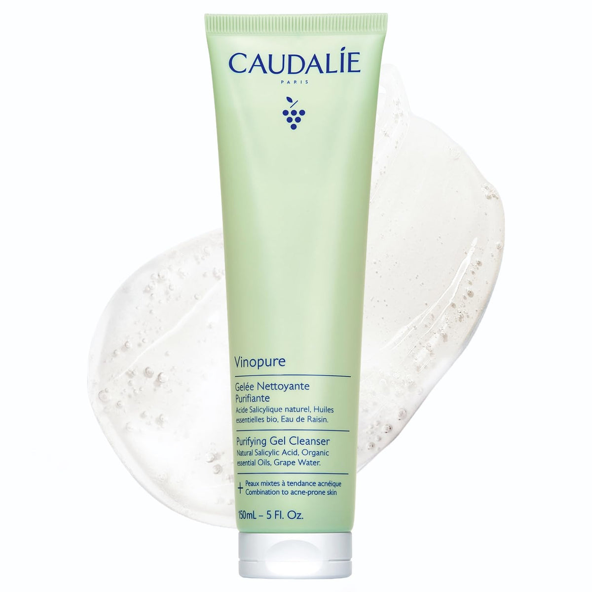 Caudalie front packaging showing 150 mL cleanser and clear labeling for easy recognition