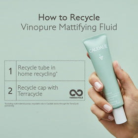 Caudalie Vinopure on bathroom shelf in skincare routine setting