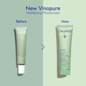 Caudalie Vinopure next to a ruler showing 60 mL size comparison