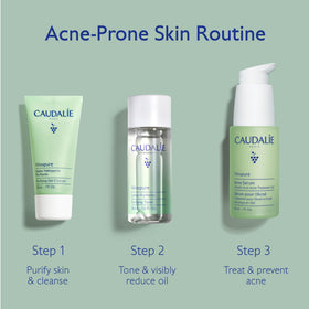 Caudalie Vinopure travel purifying gel cleanser bottle highlighting gentle cleansing