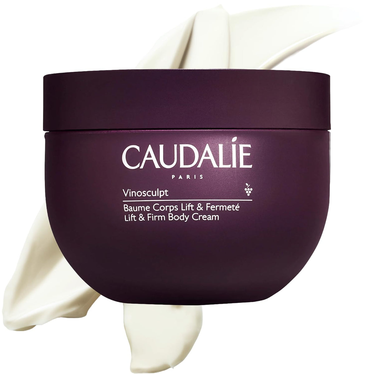 Caudalie Vinosculpt front packaging showing 250 mL jar and label benefits