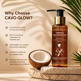 cavo glow application on thigh demonstrating targeted massage and improved skin texture