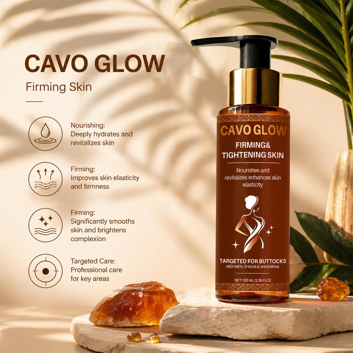 cavo glow pump dispenser detail highlighting easy controlled application and less waste