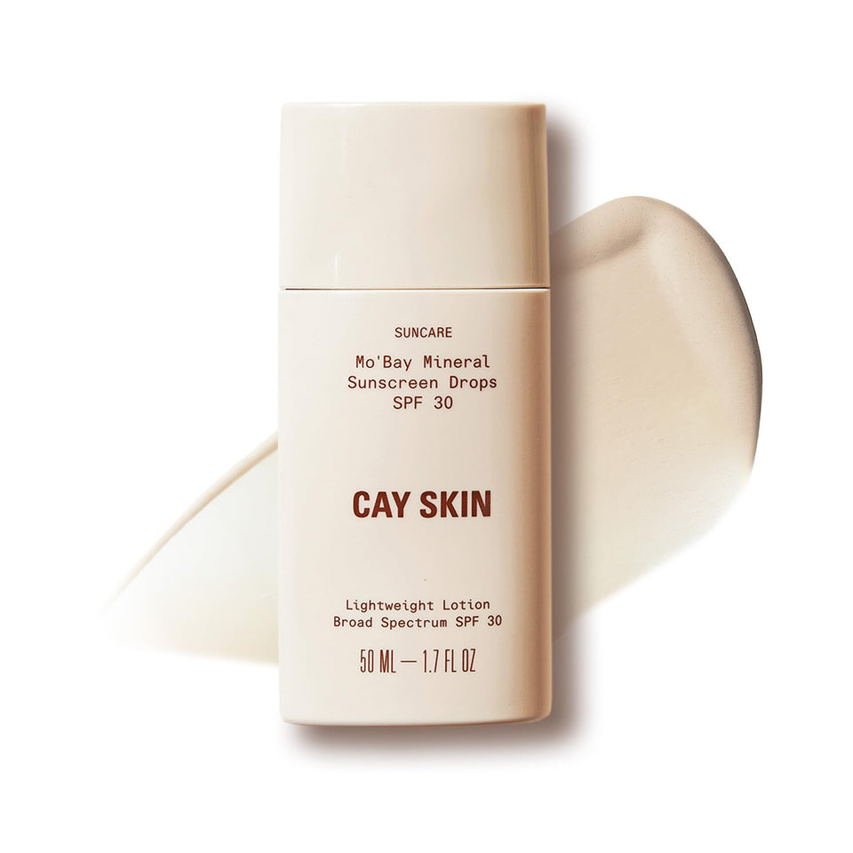 Cay Skin front packaging showing bottle and label for clear identity and portability