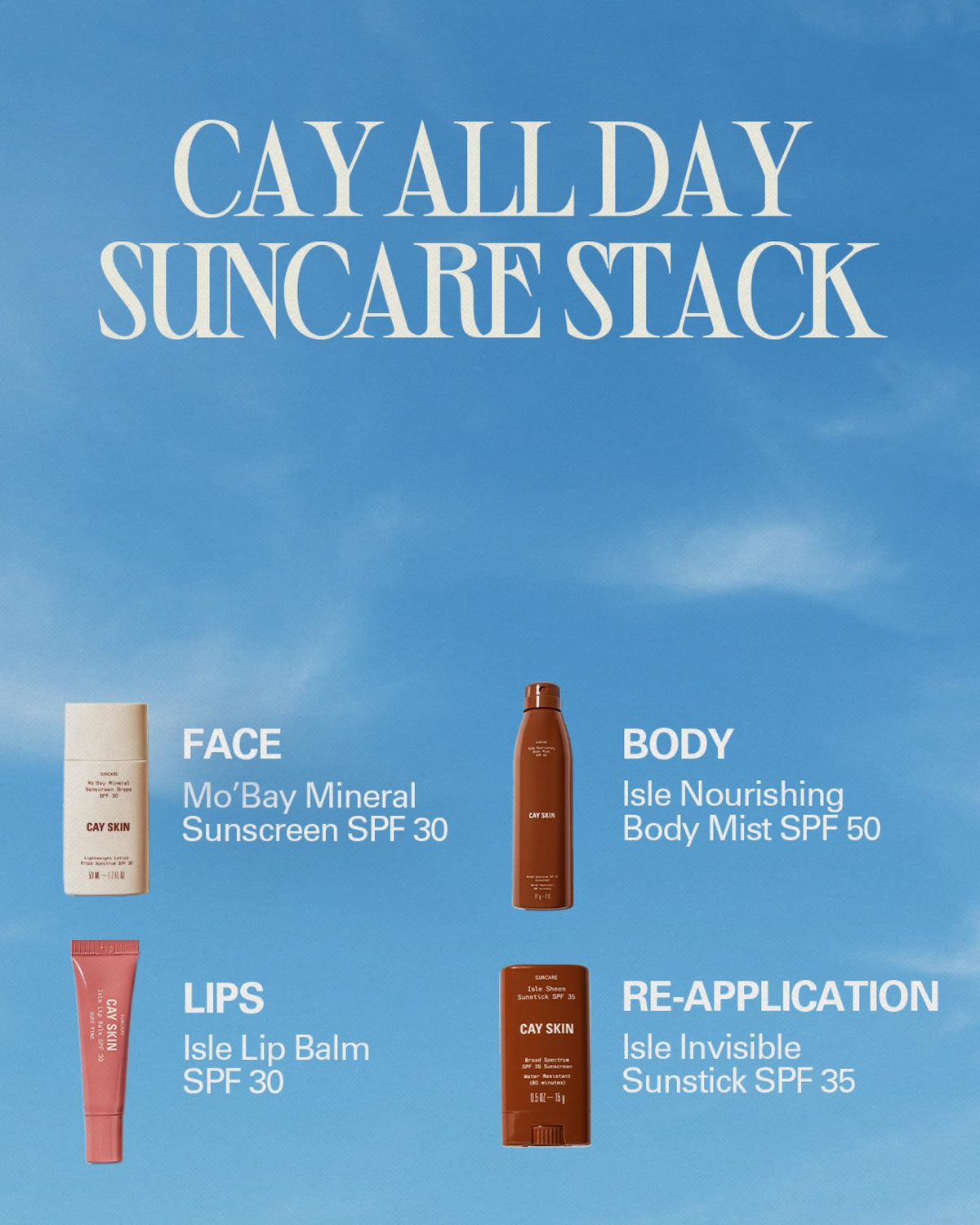 Cay Skin lifestyle beach bag photo showing reef-safe sunscreen for outings