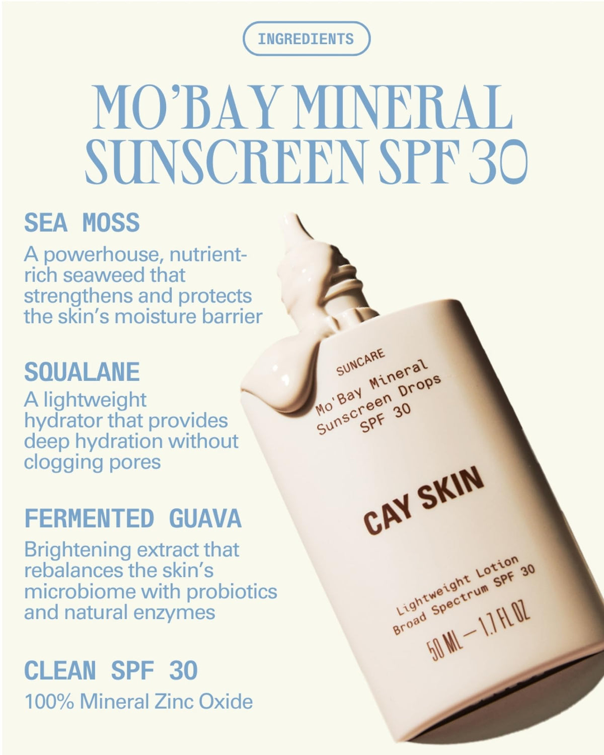 Cay Skin texture on hand showing lightweight serum-like spreadable consistency