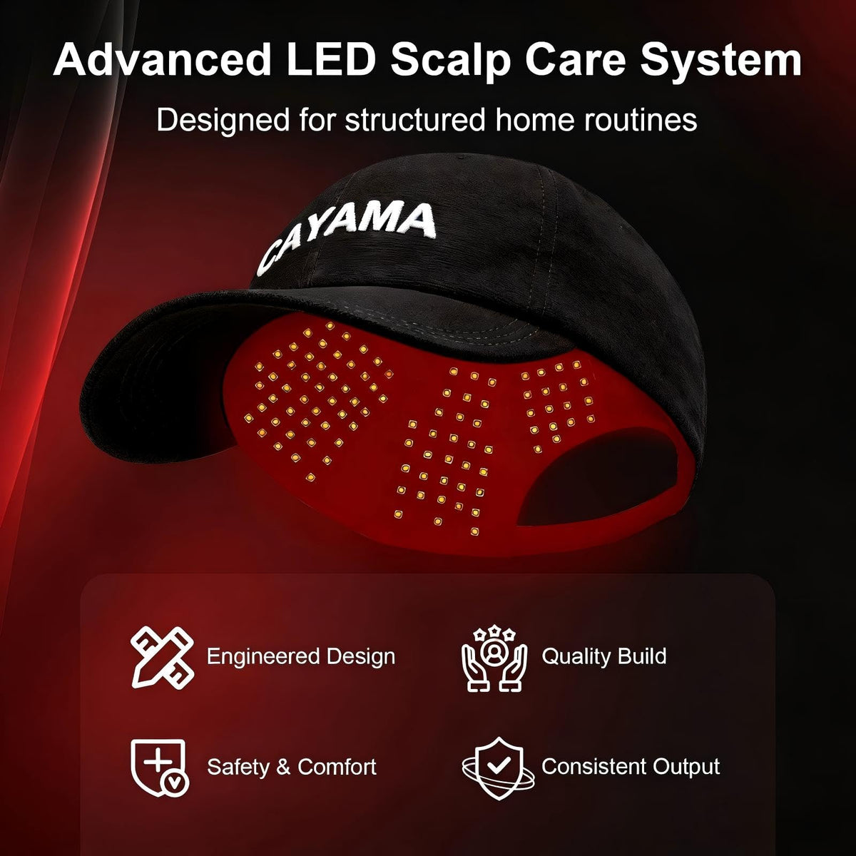 CAYAMA folded cap indicating compact storage and travel convenience