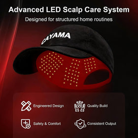 CAYAMA folded cap indicating compact storage and travel convenience