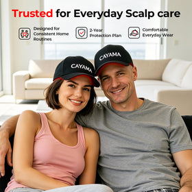 CAYAMA cap in a relaxed home setting showing ease of daily use benefit