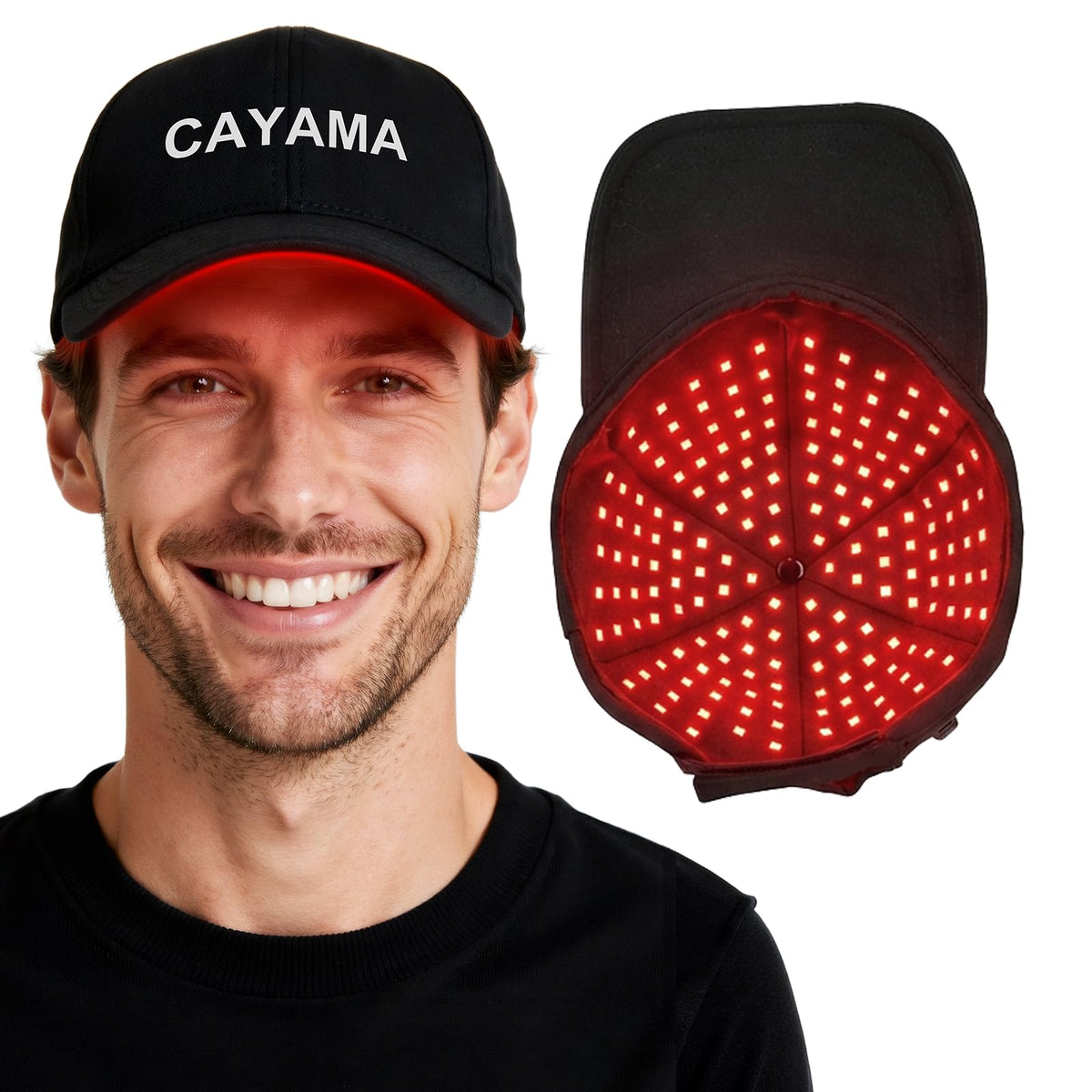 CAYAMA front view cap showing full-scape coverage and design benefit