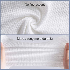 Cayxenful towel beside hand showing 8x8 inch size advantage