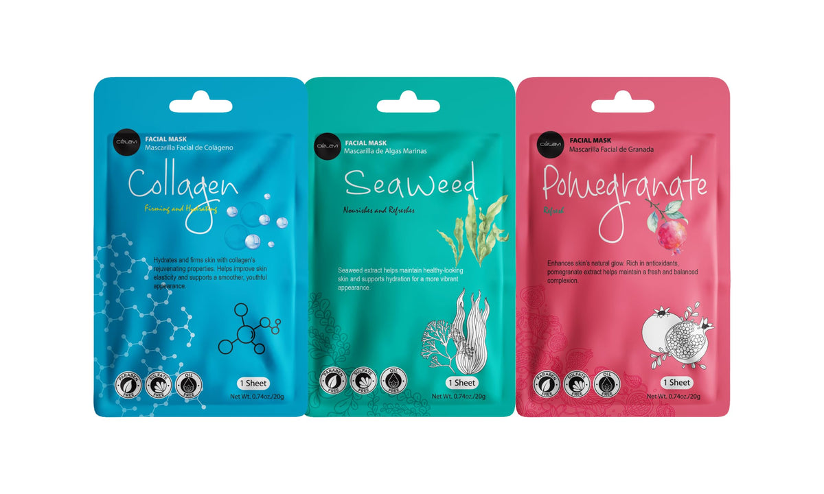 Celavi single mask soaked in serum highlighting instant hydration benefit