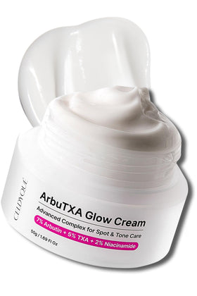 CELDYQUE front packaging showing cream tube and clear label, conveys focused tone care