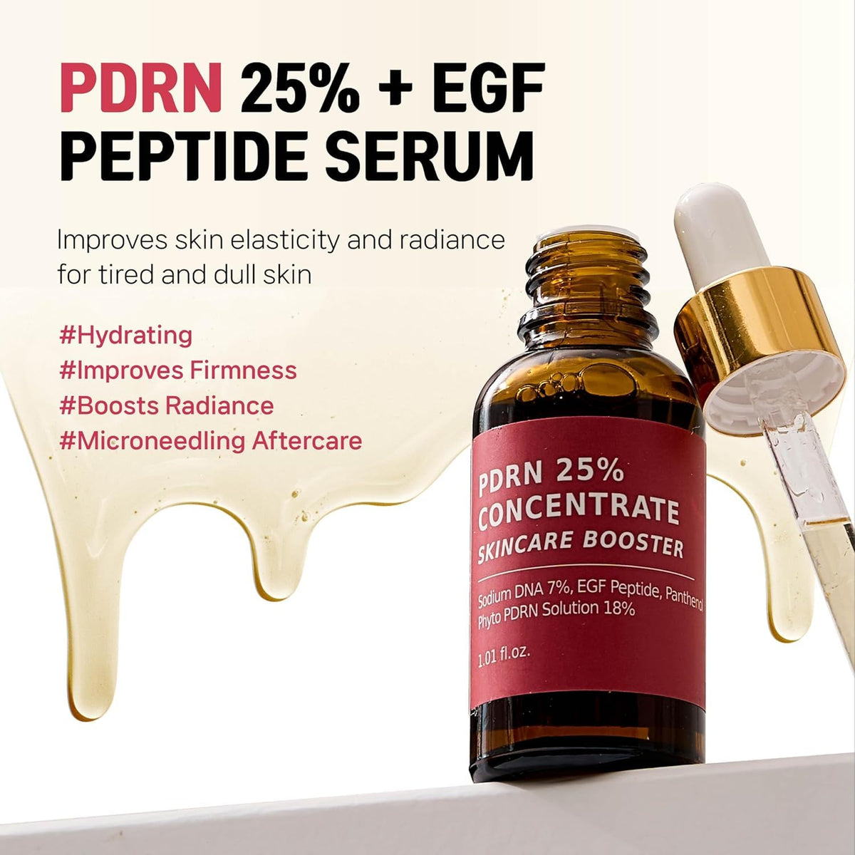 CELDYQUE label close-up highlighting PDRN and peptide concentration benefits