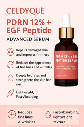 CELDYQUE morning routine on vanity showing serum and cream layered under makeup