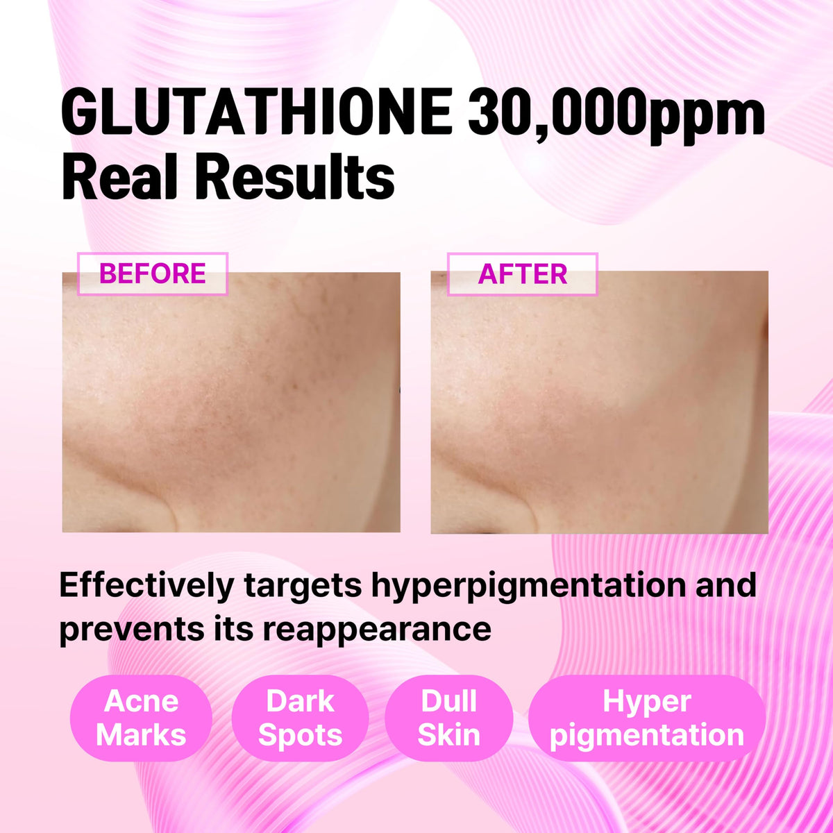 CELDYQUE label close-up highlighting glutathione and niacinamide benefits