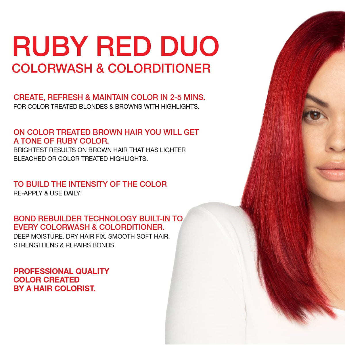 Celeb Luxury Ruby Red shampoo texture pouring from bottle demonstrating pigment-rich lather for color refresh