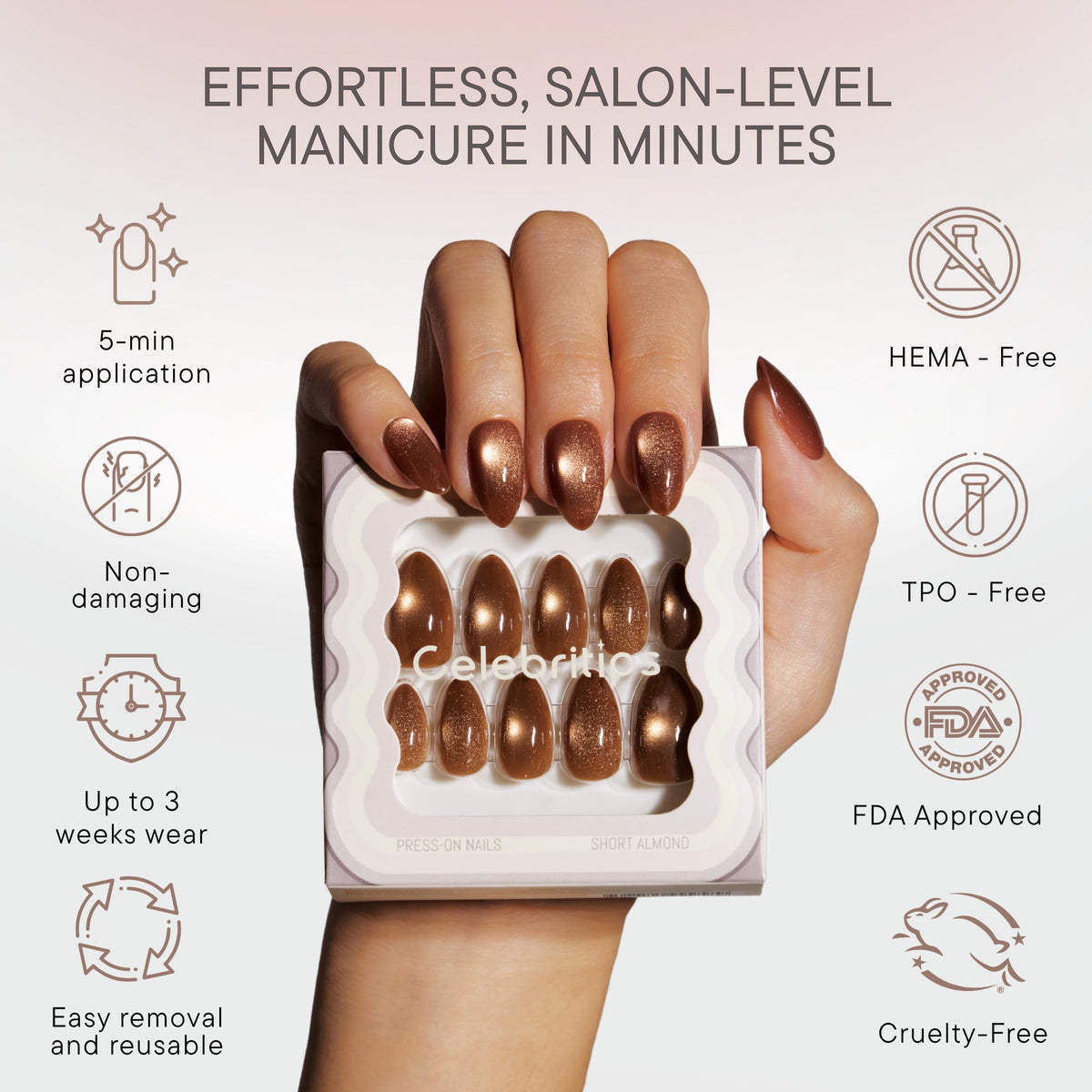 Celebritips full application kit laid out for easy at-home salon results