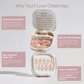 Celebritips side view detail highlighting almond shape and luxury-grade acrylic thickness
