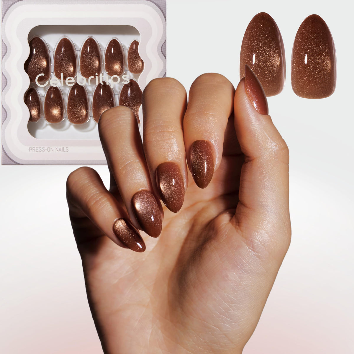 Celebritips front packaging showing cinnamon powder almond nails and clear benefits