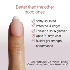 celebritips model hand wearing extra short round nails showing comfortable everyday use
