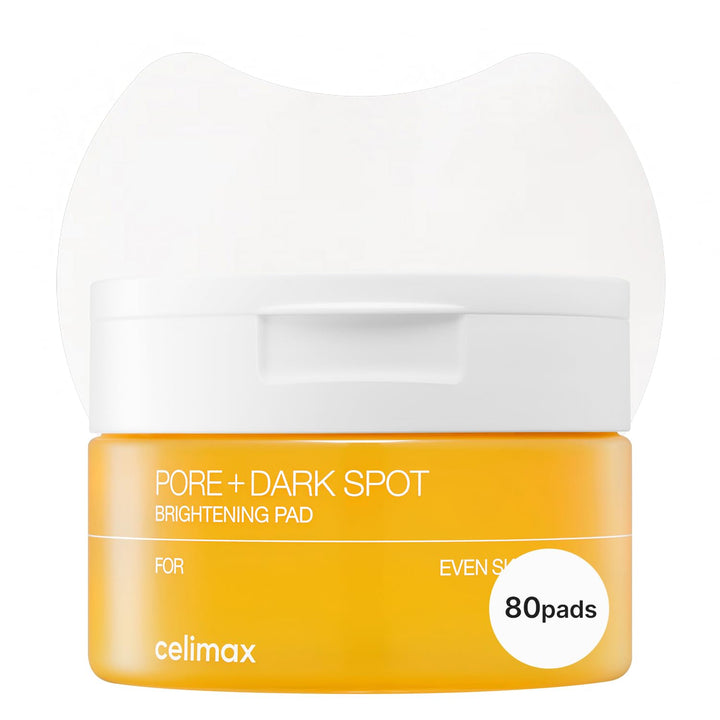 celimax front packaging jar showing 80 brightening pads and convenience