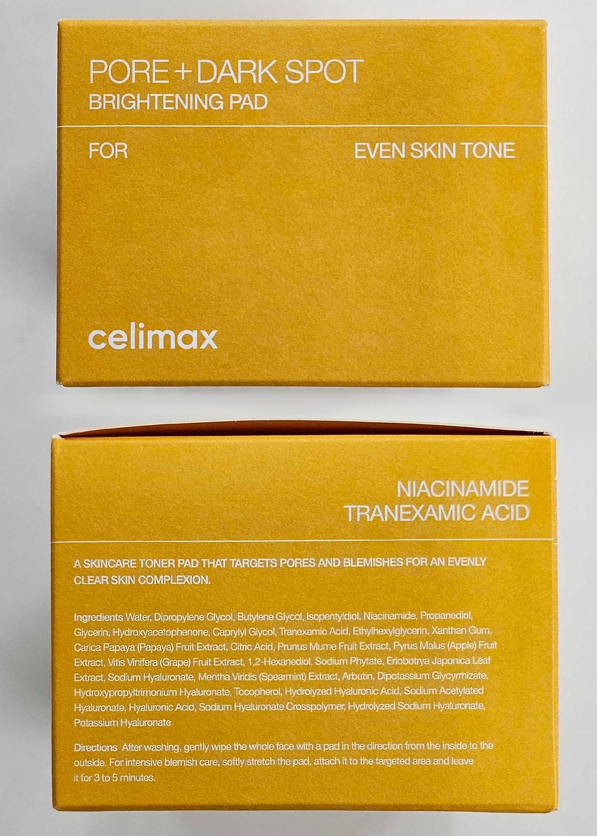 celimax pad on bathroom counter in routine setting for refreshed skin