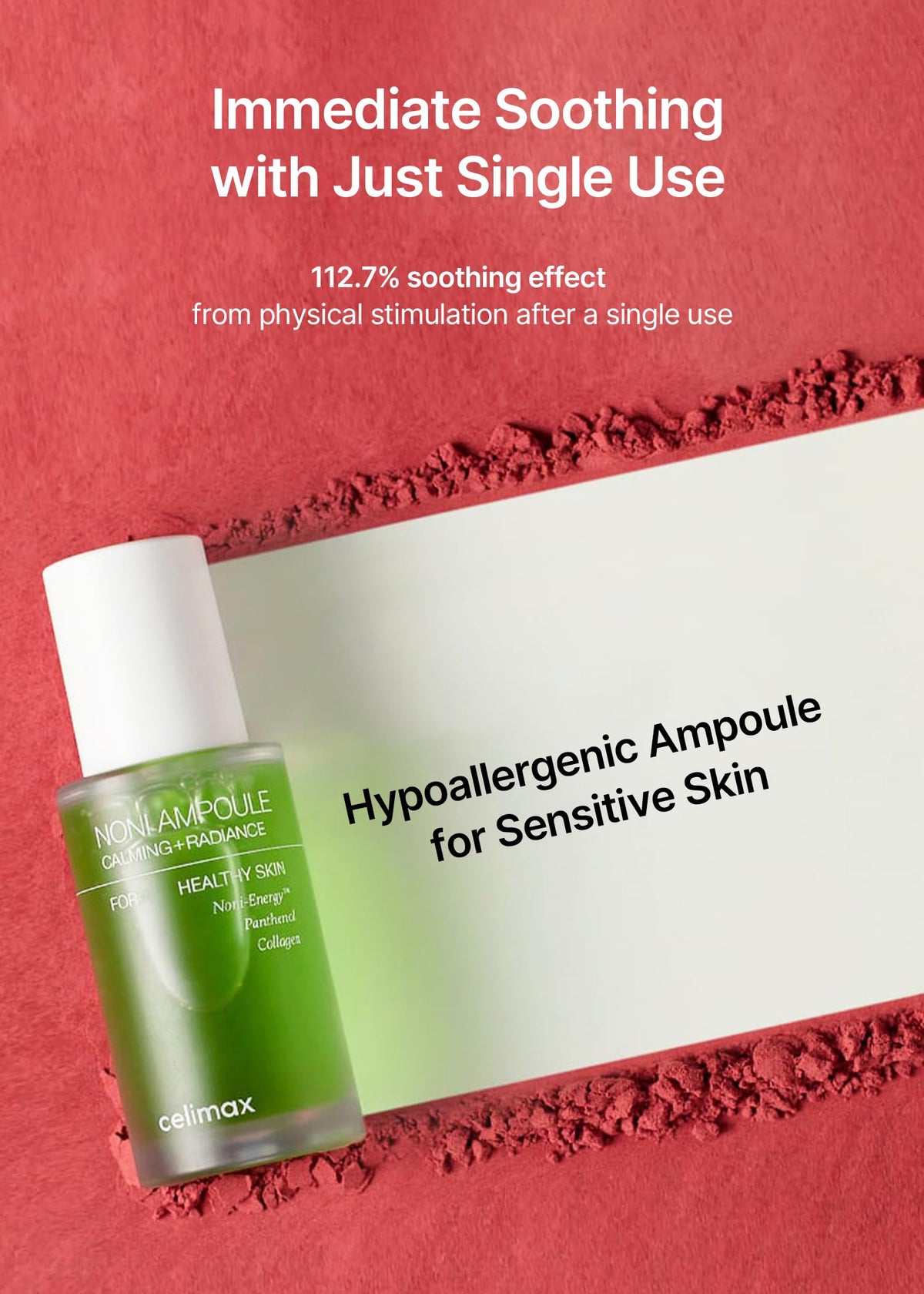 celimax ampoule hand drop application illustrating smooth spreadability and real-use hydration benefit