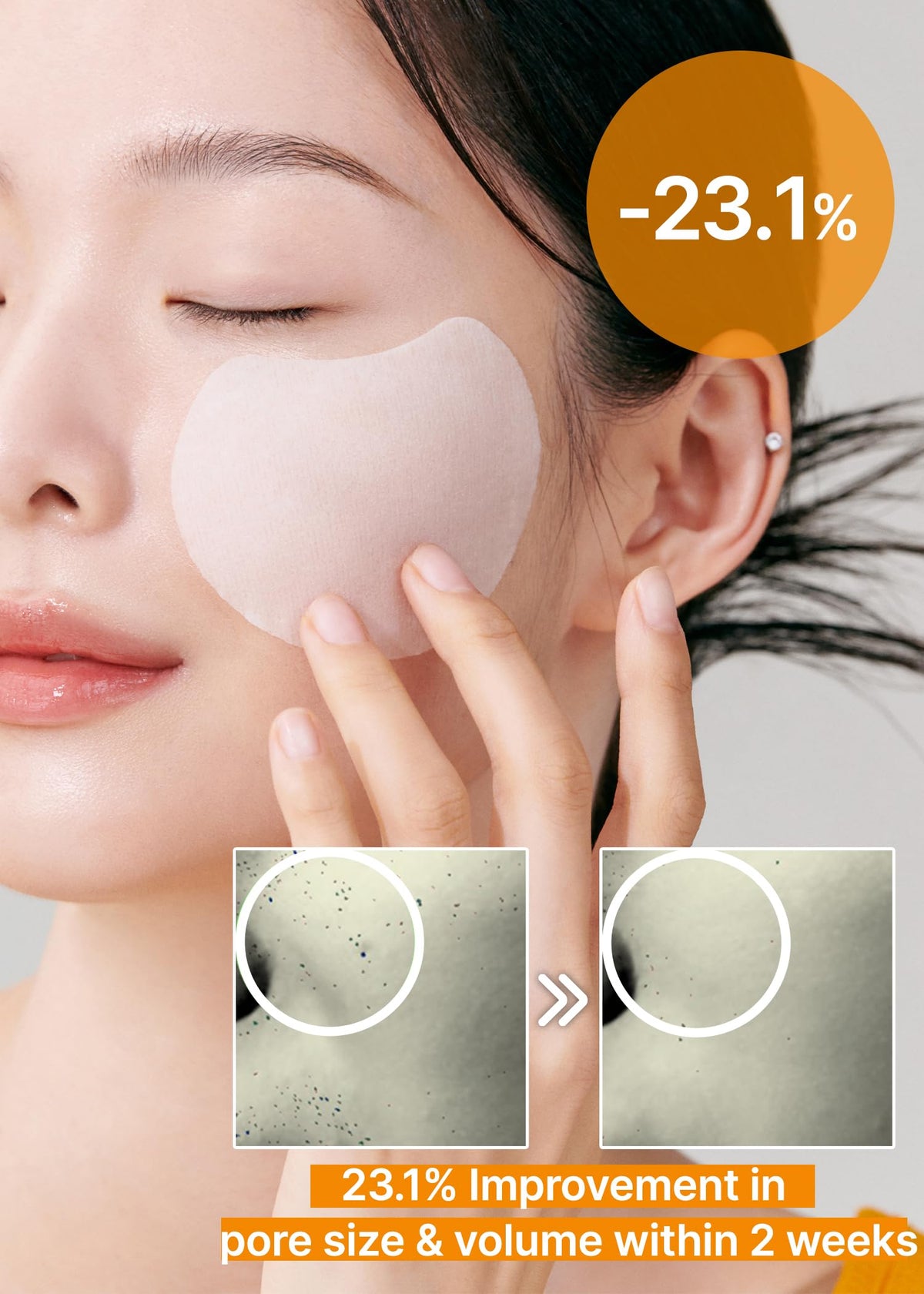 celimax pad pressed on dark spot for targeted brightening and care