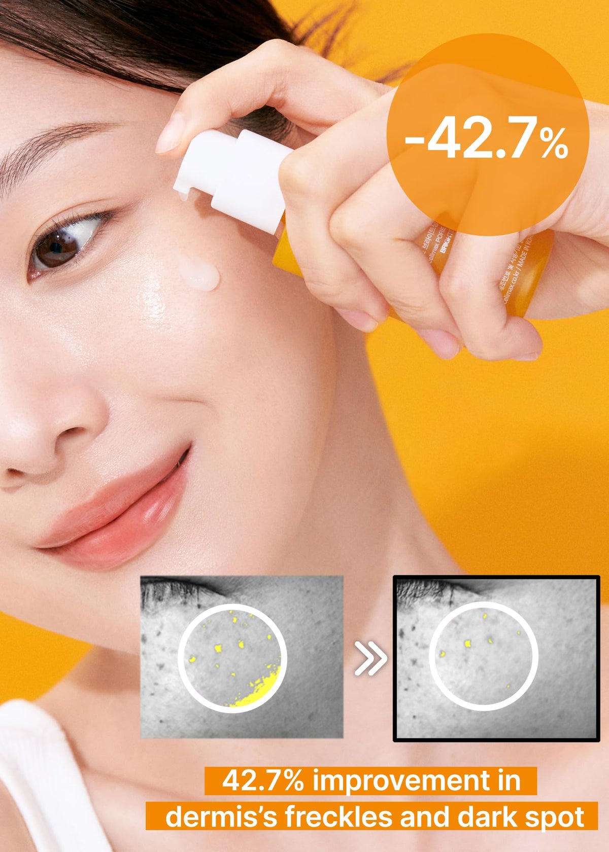 celimax serum applied to hand demonstrating smooth spreadability