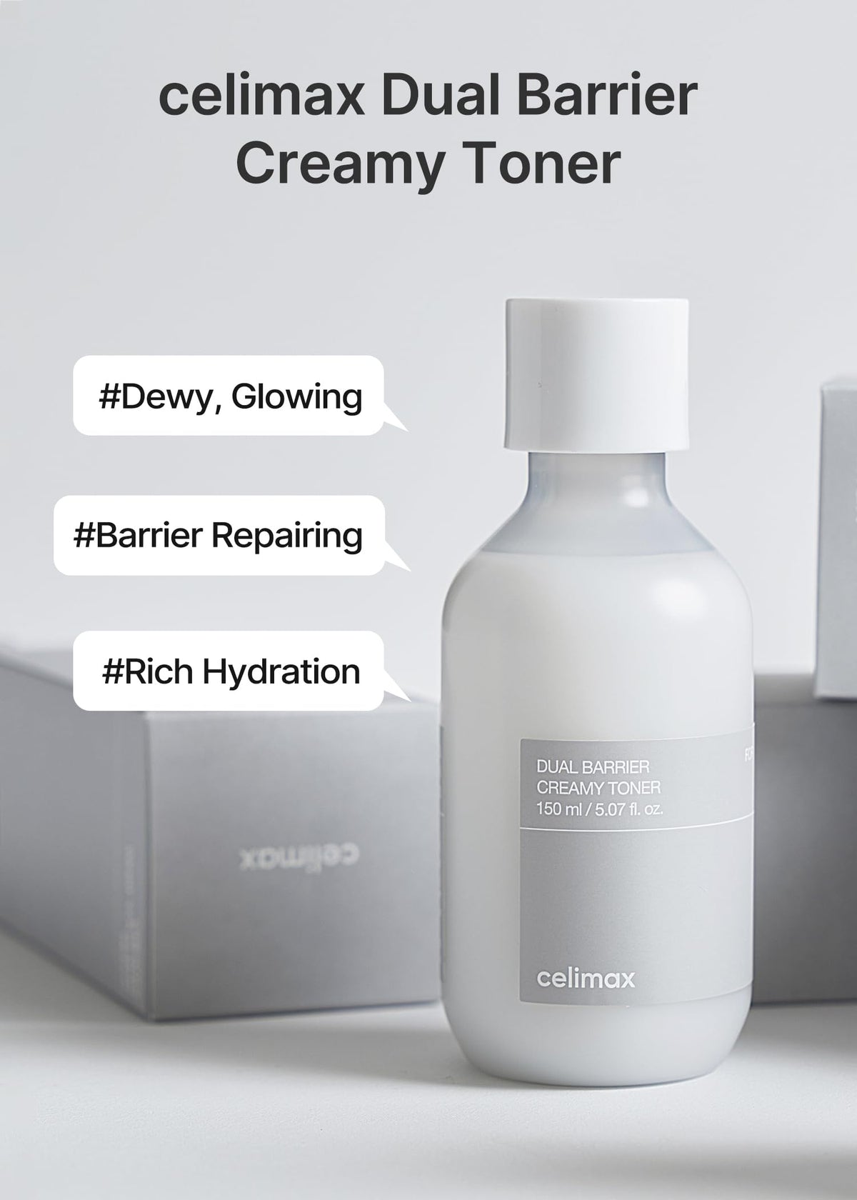 celimax creamy texture close-up on fingertip, shows smooth moisture-rich formula