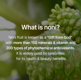 celimax noni extract ingredient display, highlights soothing mineral-rich benefits