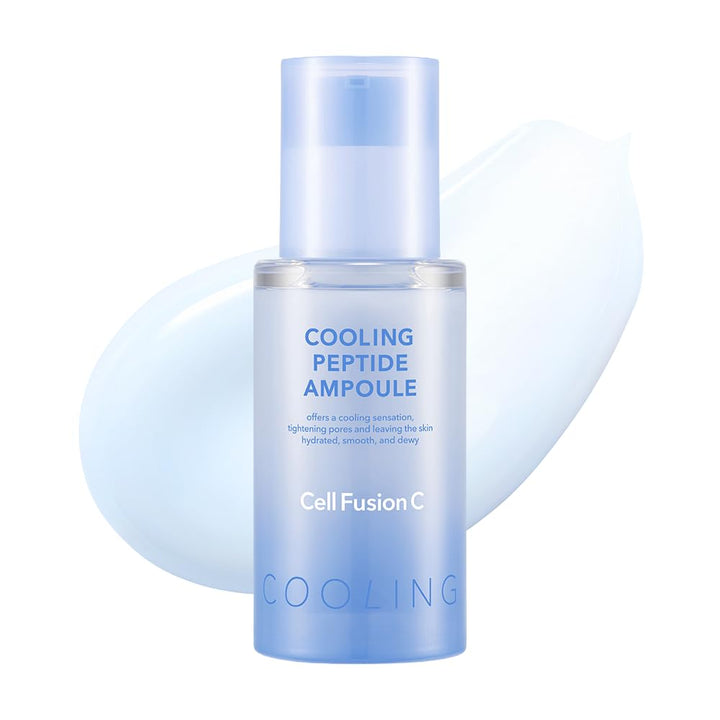 Cell Fusion C front packaging showing bottle and cooling gel benefit