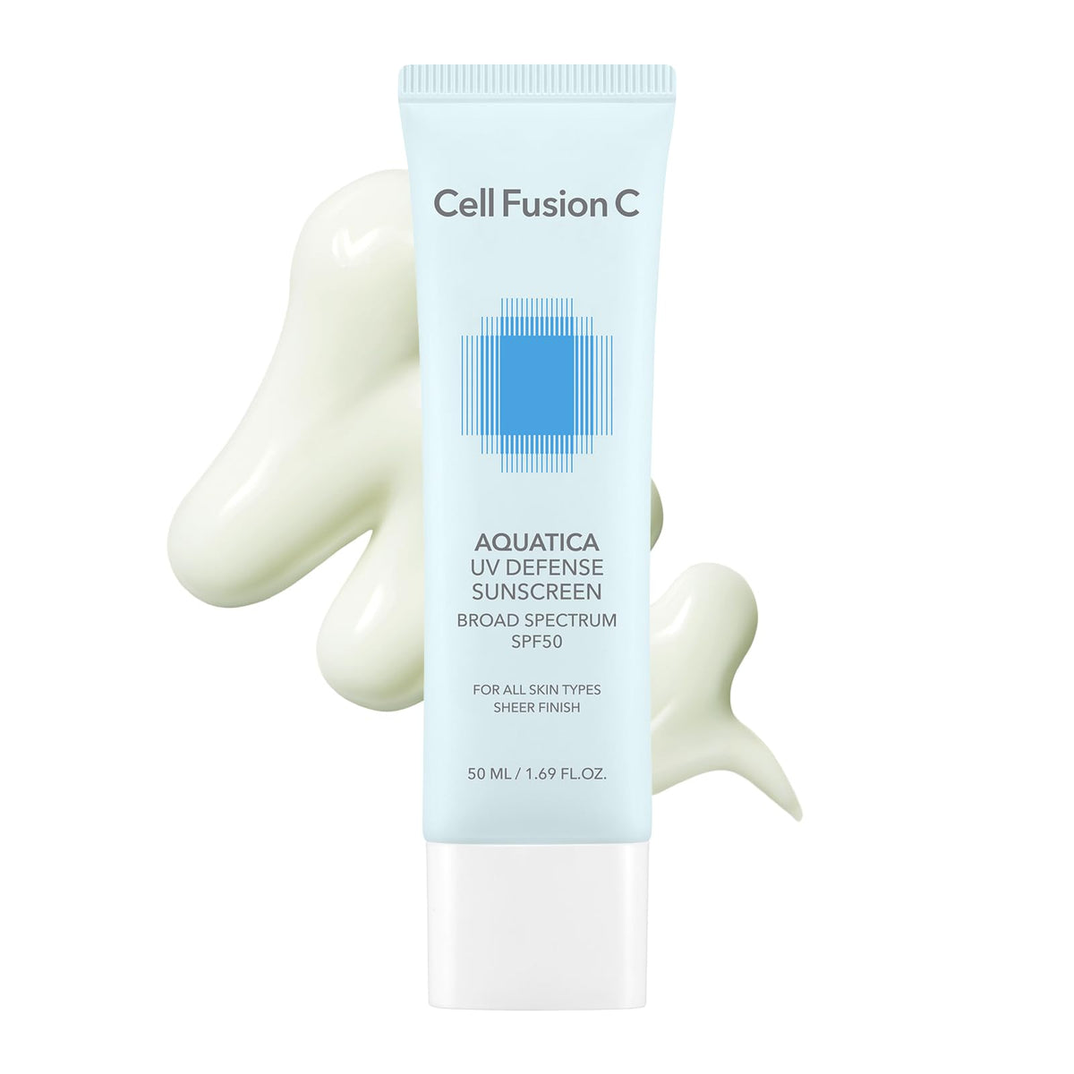 Cell Fusion C front packaging showing SPF 50 protection benefit