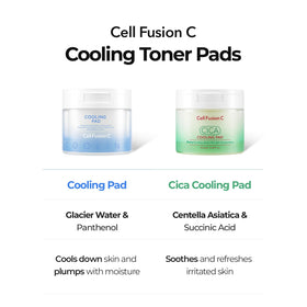 Cell Fusion C label ingredients closeup emphasizing panthenol and glacier water benefits