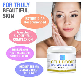 Cellfood gel used around eye area reducing appearance of fine lines
