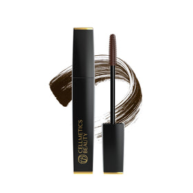 CELLMETICS BEAUTY front packaging brown mascara showing natural finish