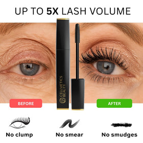 Cellmetics wand close-up bristles clearly separating lashes for definition