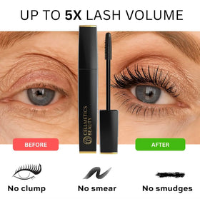 Cellmetics wand close-up with precision bristles for separated lashes