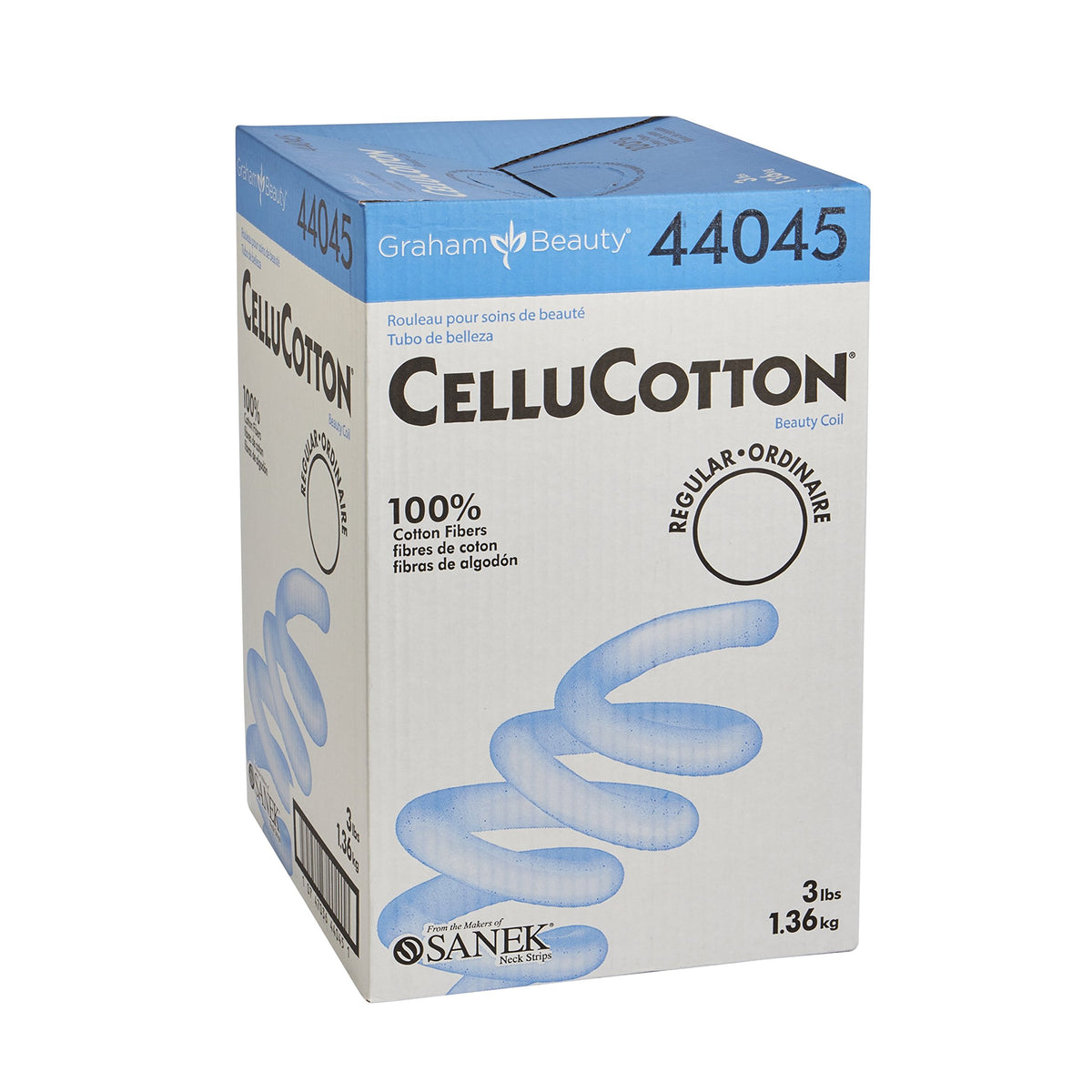 Cellucotton front packaging showing dispensing box and clean white coil for easy use
