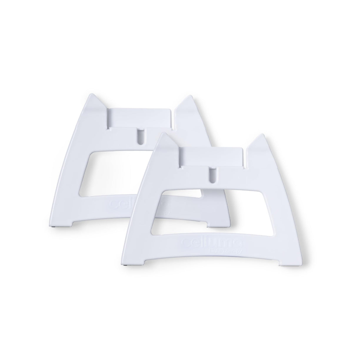 Celluma facial rests front view showing cradle and secure fit benefit