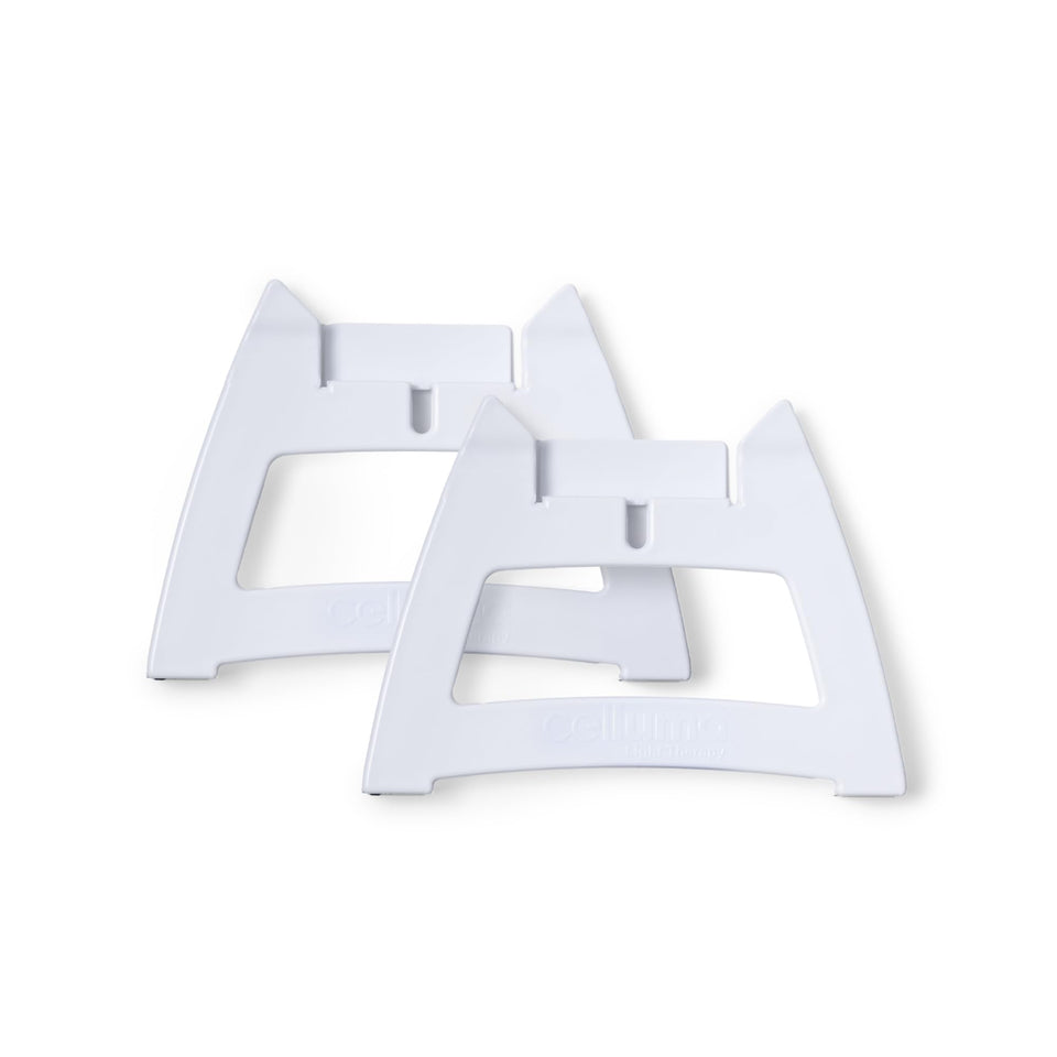 Celluma facial rests front view showing cradle and secure fit benefit