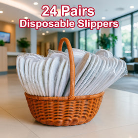 Celmuron slippers displayed in a spa setting for professional guest use
