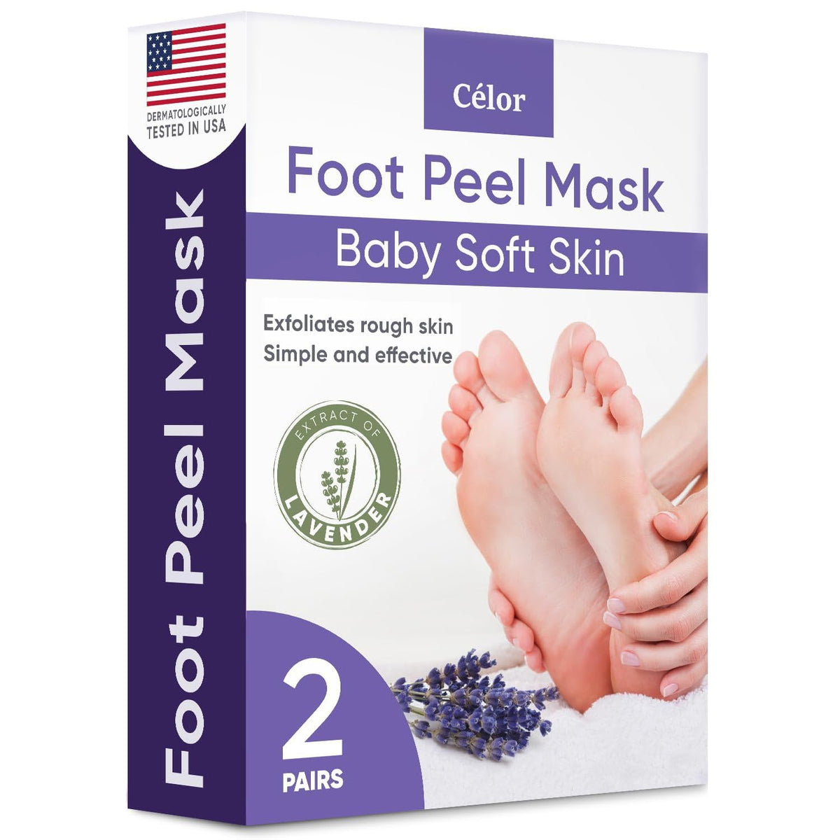 CÉLOR foot next to a hand for scale demonstrating universal fit
