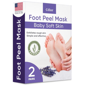CÉLOR foot next to a hand for scale demonstrating universal fit